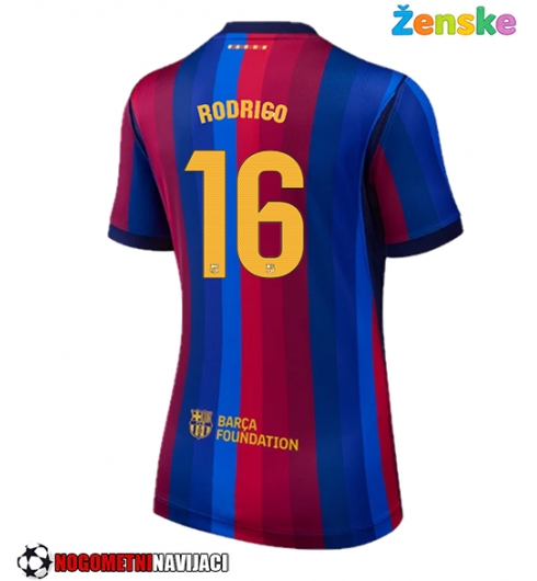 Ženske Nogometnih dresov Barcelona Rodri Hernandez #16 Domači 2026-27 Kratki rokavi Ženske Nogometnih dresov Barcelona Rodri Hernandez #16 Domači 2026-27 Kratki rokavi